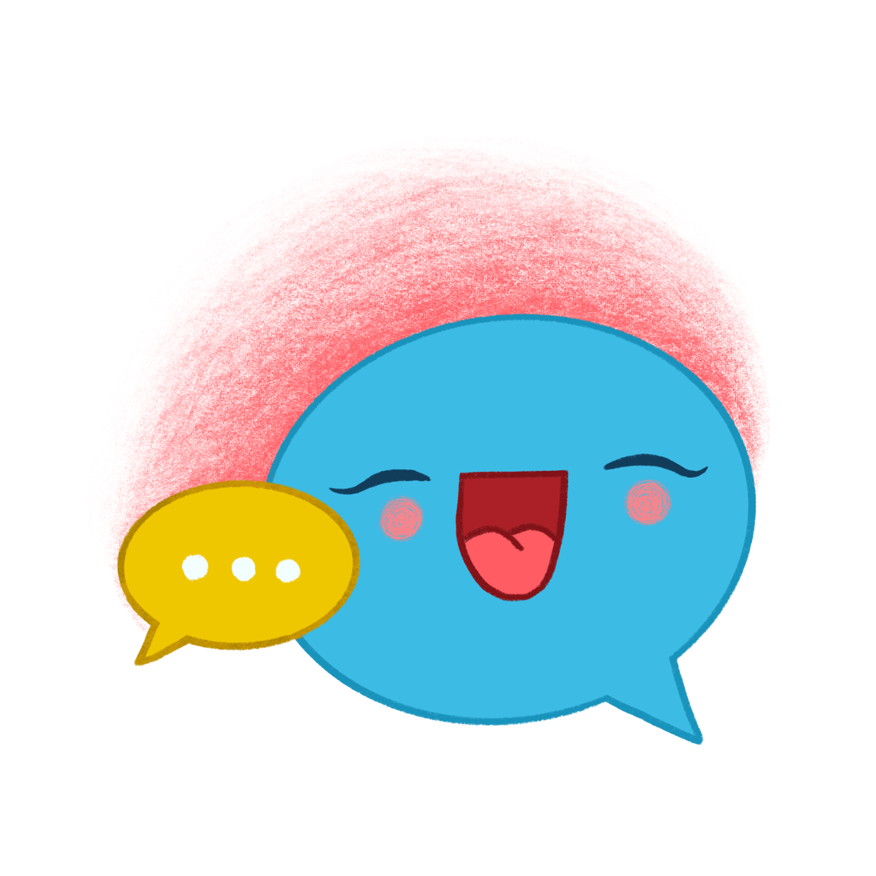 a colorful, happy speech bubble ready to chat