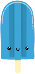 adorable blue popsicle smiling