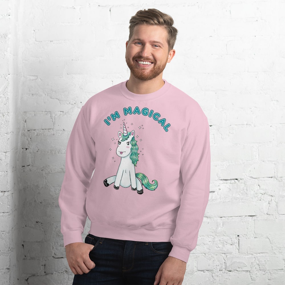 im magical unicorn sweatshirt in pink